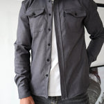 Darren - Men's Lightweight Overshirt Jacket with Chest Pockets - Dark Gray