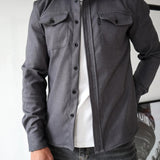 Darren - Men's Lightweight Overshirt Jacket with Chest Pockets - Dark Gray