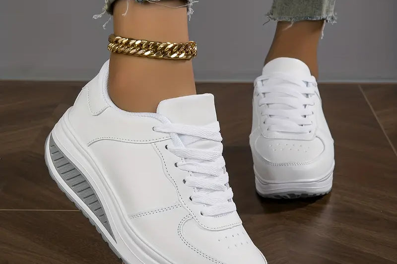 Women's Mesh Platform Lace-Up Sneakers | Cushioned Supportive Walking Sneakers