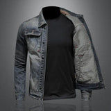 Dennis - Men's Retro Washed Denim Jacket with Vintage Finish