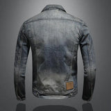 Dennis - Men's Retro Washed Denim Jacket with Vintage Finish