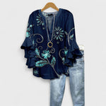 Dervla - Women's Lightweight Crease-Resistant Blouse - Dark Blue