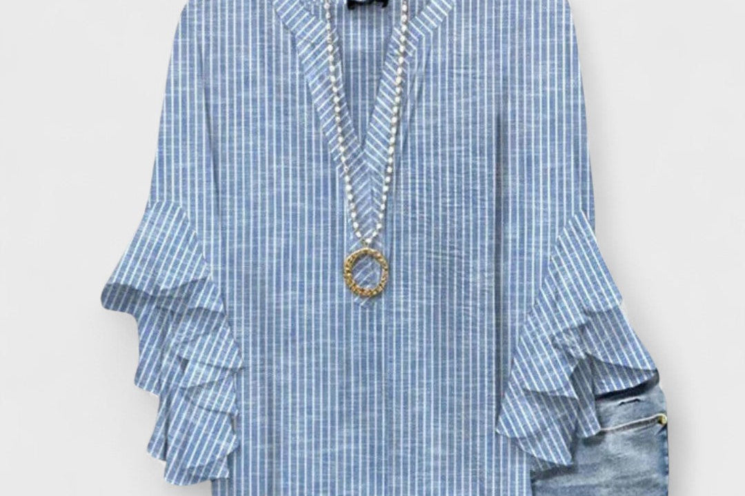 Dervla - Women's Lightweight Crease-Resistant Blouse - Blue