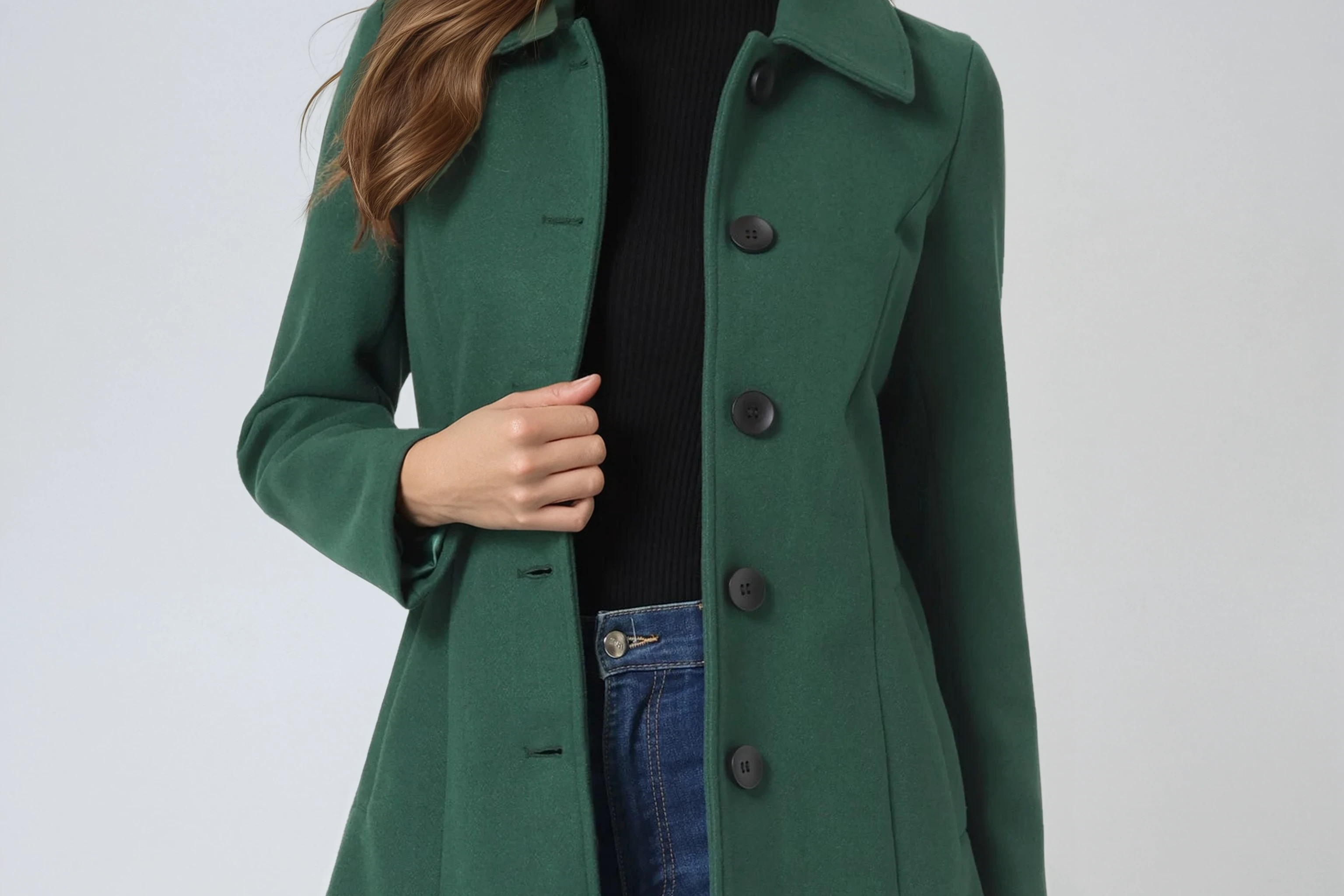Donna - Women's Single-Breasted Trench Coat with Button Front