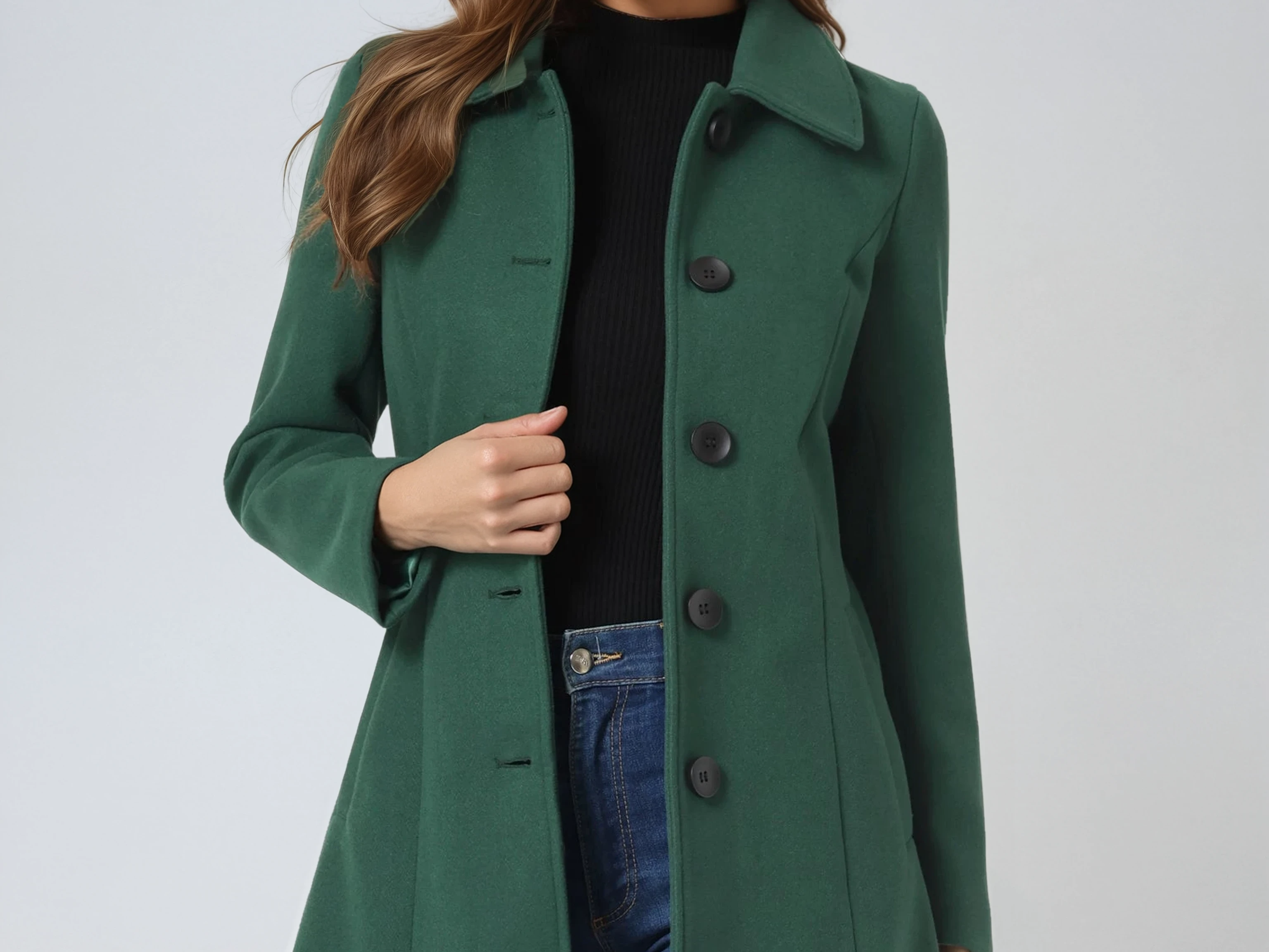 Donna - Women's Single-Breasted Trench Coat with Button Front