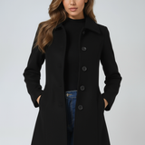 Donna - Women's Single-Breasted Trench Coat with Button Front