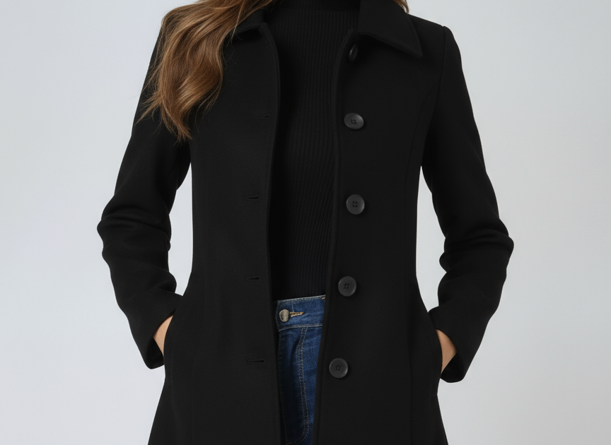 Donna - Women's Single-Breasted Trench Coat with Button Front
