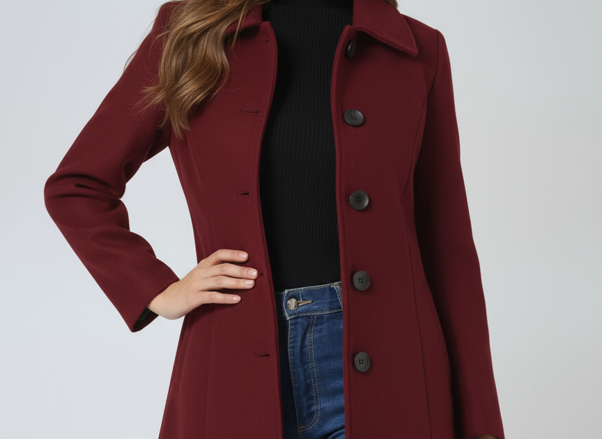 Donna - Women's Single-Breasted Trench Coat with Button Front