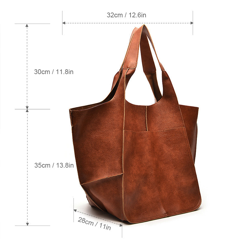 Dorte - Women's Oversized Leather Weekender Bag