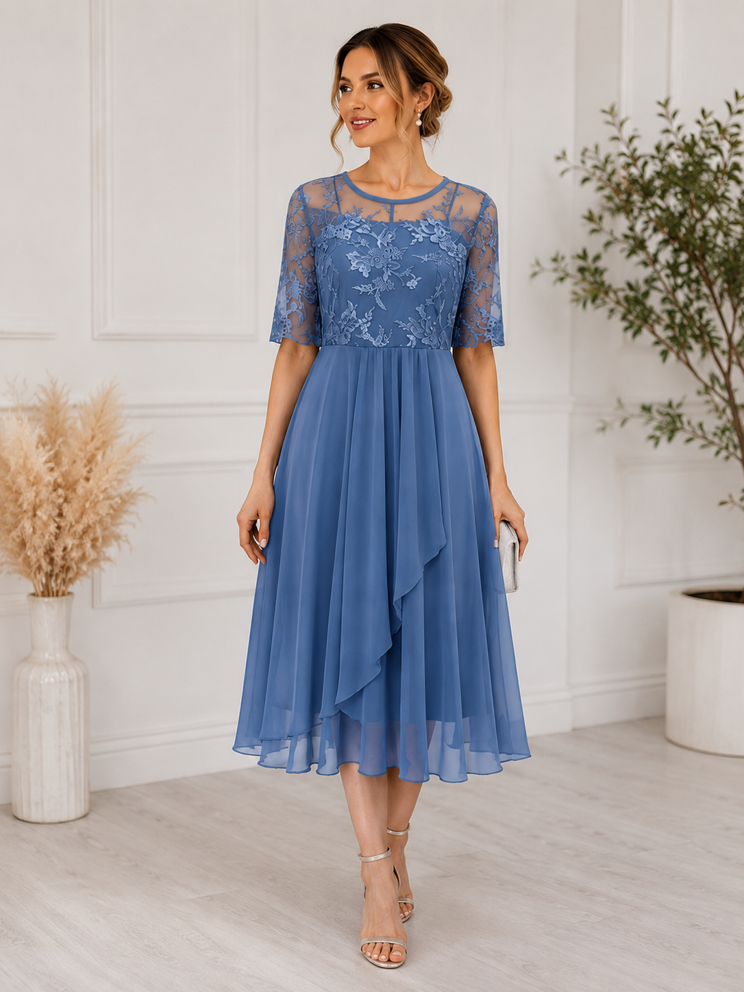 Women's Lace Midi Dress