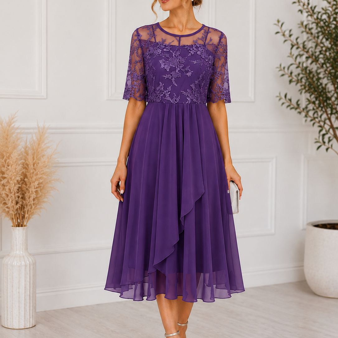 a line midi cocktail dress Black Ivory Brocade With Bow Straps line skirt allows ease of movement Suitable for cocktail events Floral Detail A Line Midi