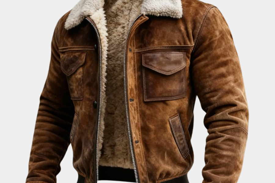 Edward - Men's Sherpa Lined Jacket with Full Zip
