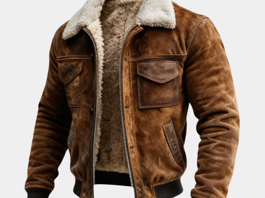 Edward - Men's Sherpa Lined Jacket with Full Zip