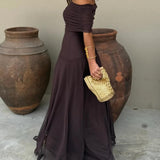 Eirlys - Women's Mesh Overlay Maxi Wedding Guest Dress