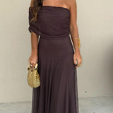 Eirlys - Women's Mesh Overlay Maxi Wedding Guest Dress