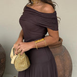 Eirlys - Women's Mesh Overlay Maxi Wedding Guest Dress