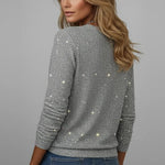 Eleanora - Women's Sequin V-Neck Long Sleeve Sweater
