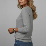 Eleanora - Women's Sequin V-Neck Long Sleeve Sweater