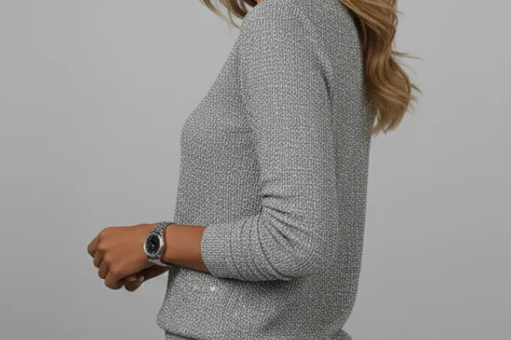 Eleanora - Women's Sequin V-Neck Long Sleeve Sweater