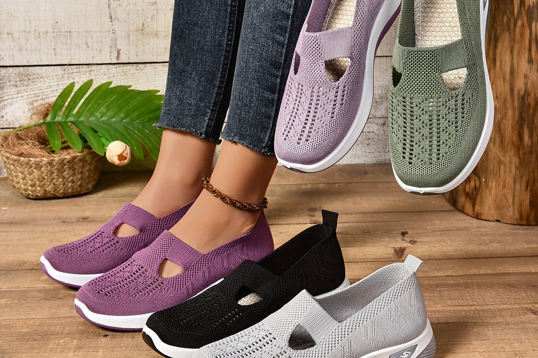 Elestren - Women's Slip-On Casual Sneakers with Supportive Sole