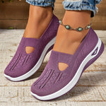 Elestren - Women's Slip-On Casual Sneakers with Supportive Sole - Purple