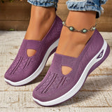 Elestren - Women's Slip-On Casual Sneakers with Supportive Sole - Purple