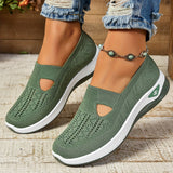 Elestren - Women's Slip-On Casual Sneakers with Supportive Sole - Green