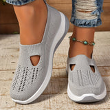 Elestren - Women's Slip-On Casual Sneakers with Supportive Sole - Grey