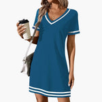 Elizabeth - Women's Flowing V-Neck Mini Dress