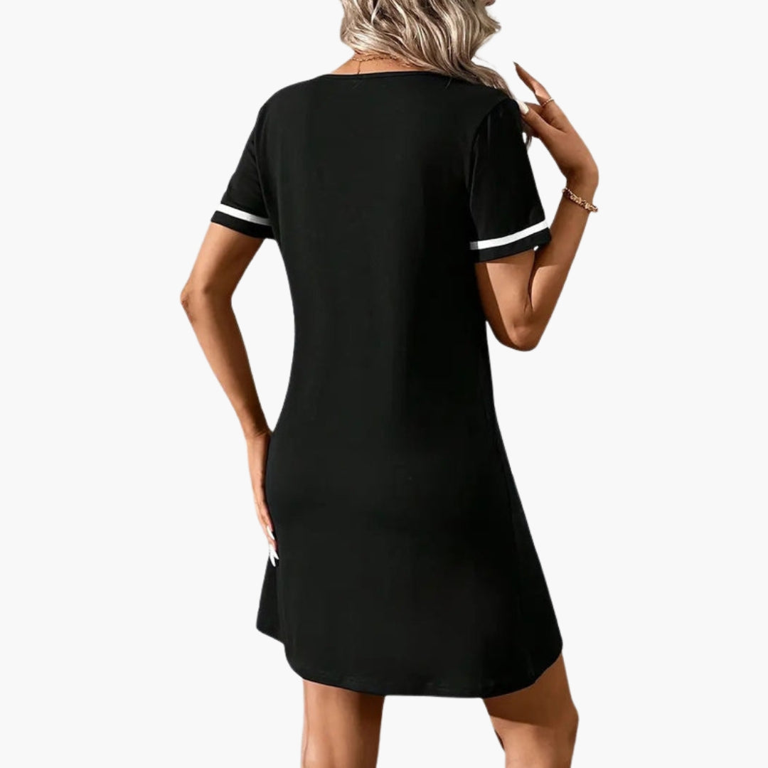 Elizabeth - Women's Flowing V-Neck Mini Dress