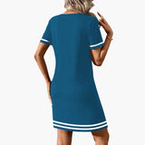 Elizabeth - Women's Flowing V-Neck Mini Dress