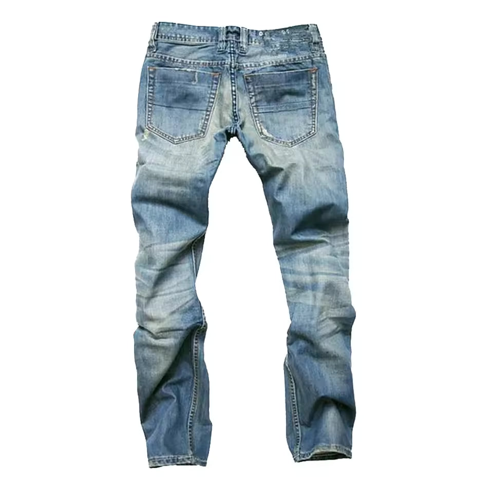 Elliot - Men's Ripped Slim Fit Jeans with Faded Wash