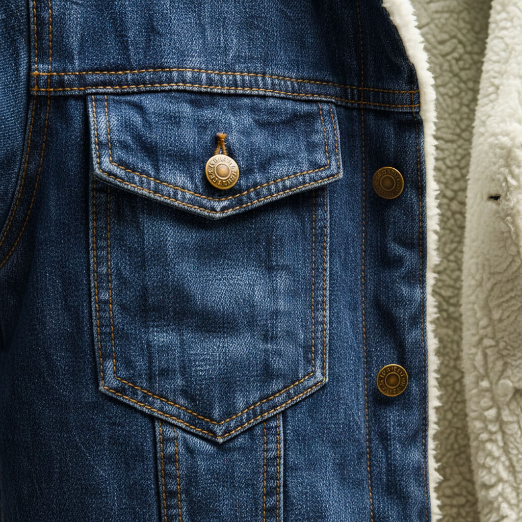 Elliott - Men's Shearling-Lined Denim Jacket in Organic Cotton