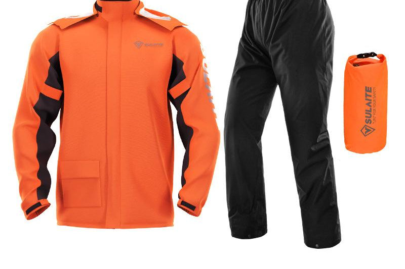 Ellis - Men's Waterproof Rain Jacket and Pants Set - Orange