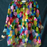 Elsebeth - Women's Oversized Collar Floral Print Blouse