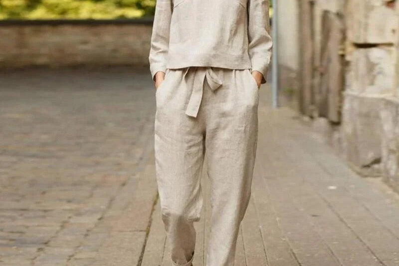 Women's Lightweight Linen Two-Piece Lounge Set | Breathable Relaxed Summer Set