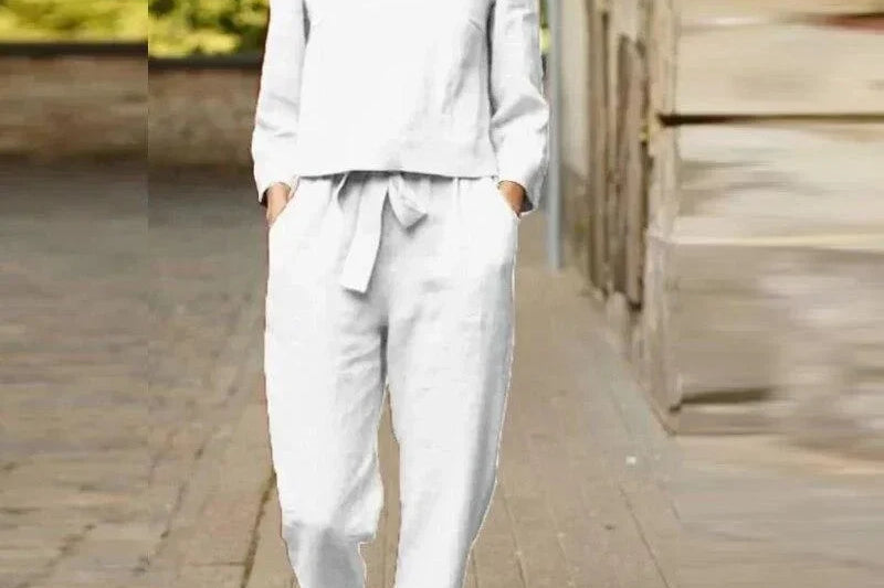 Women's Lightweight Linen Two-Piece Lounge Set | Breathable Relaxed Summer Set