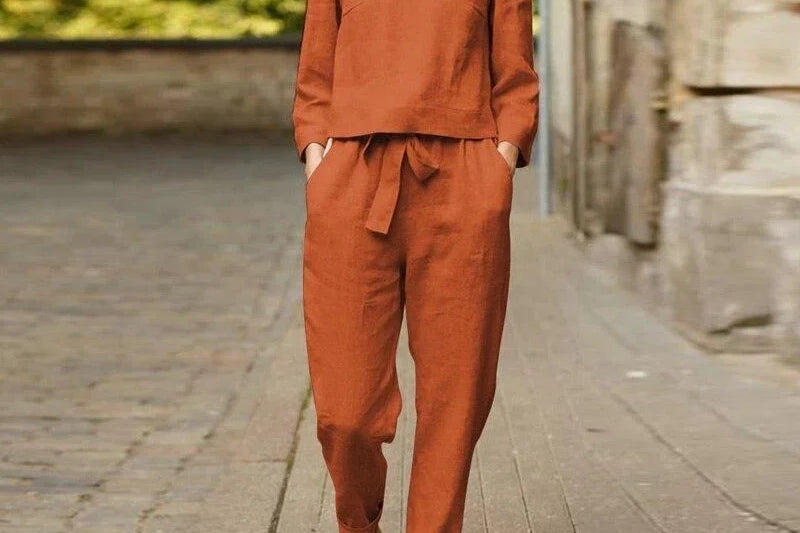 Women's Lightweight Linen Two-Piece Lounge Set | Breathable Relaxed Summer Set