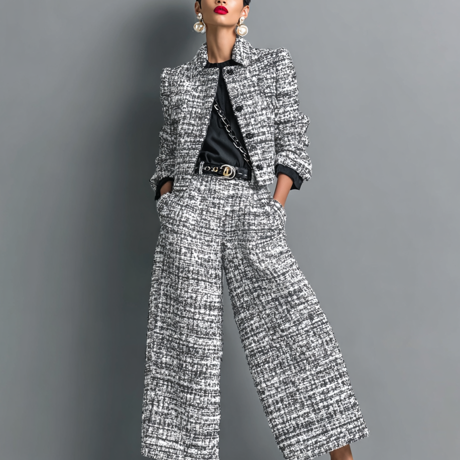 Women's Textured Two-Piece Set | Chic Tailored Coordinated Set