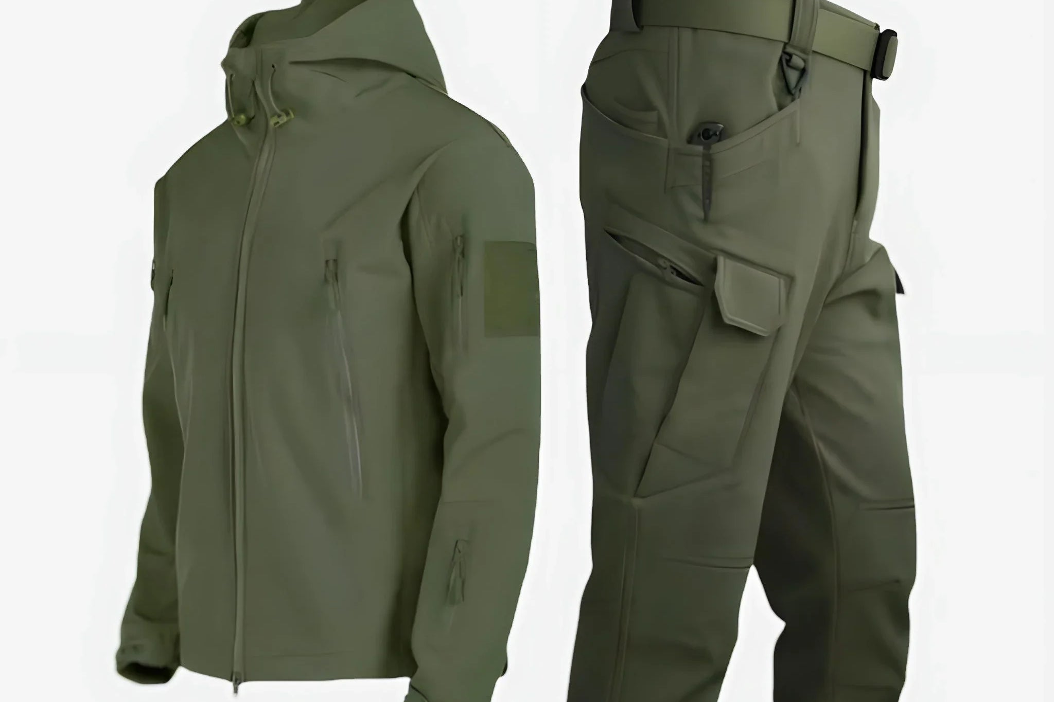 Orrin - Men's Waterproof Hooded Jacket and Cargo Trouser Set - Green