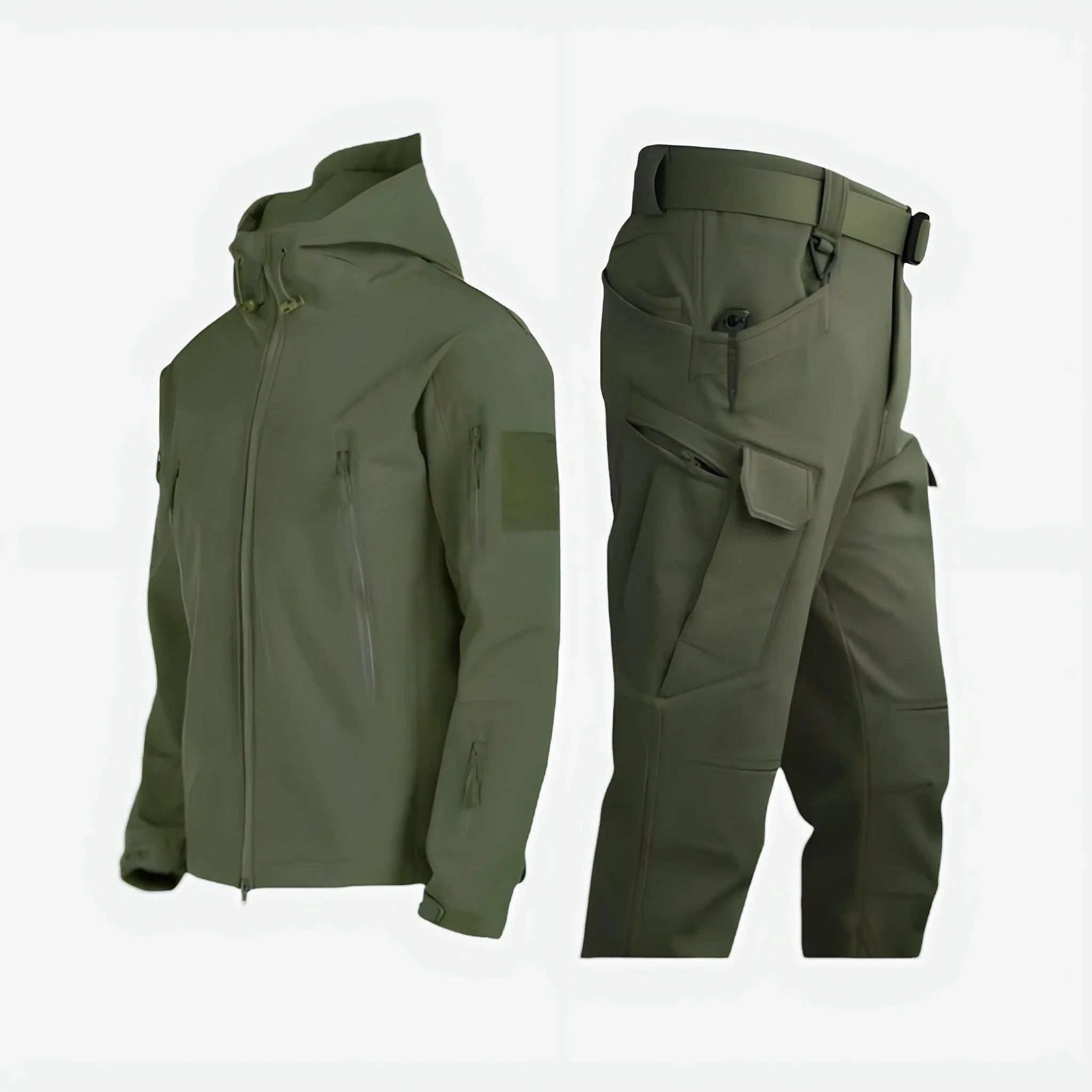 Orrin - Men's Waterproof Hooded Jacket and Cargo Trouser Set - Green