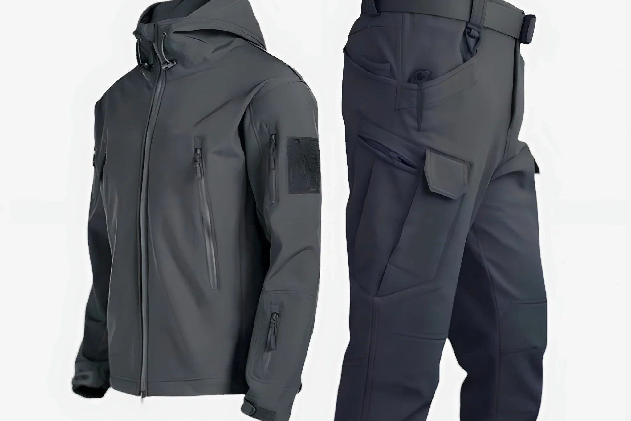 Orrin - Men's Waterproof Hooded Jacket and Cargo Trouser Set - Grey