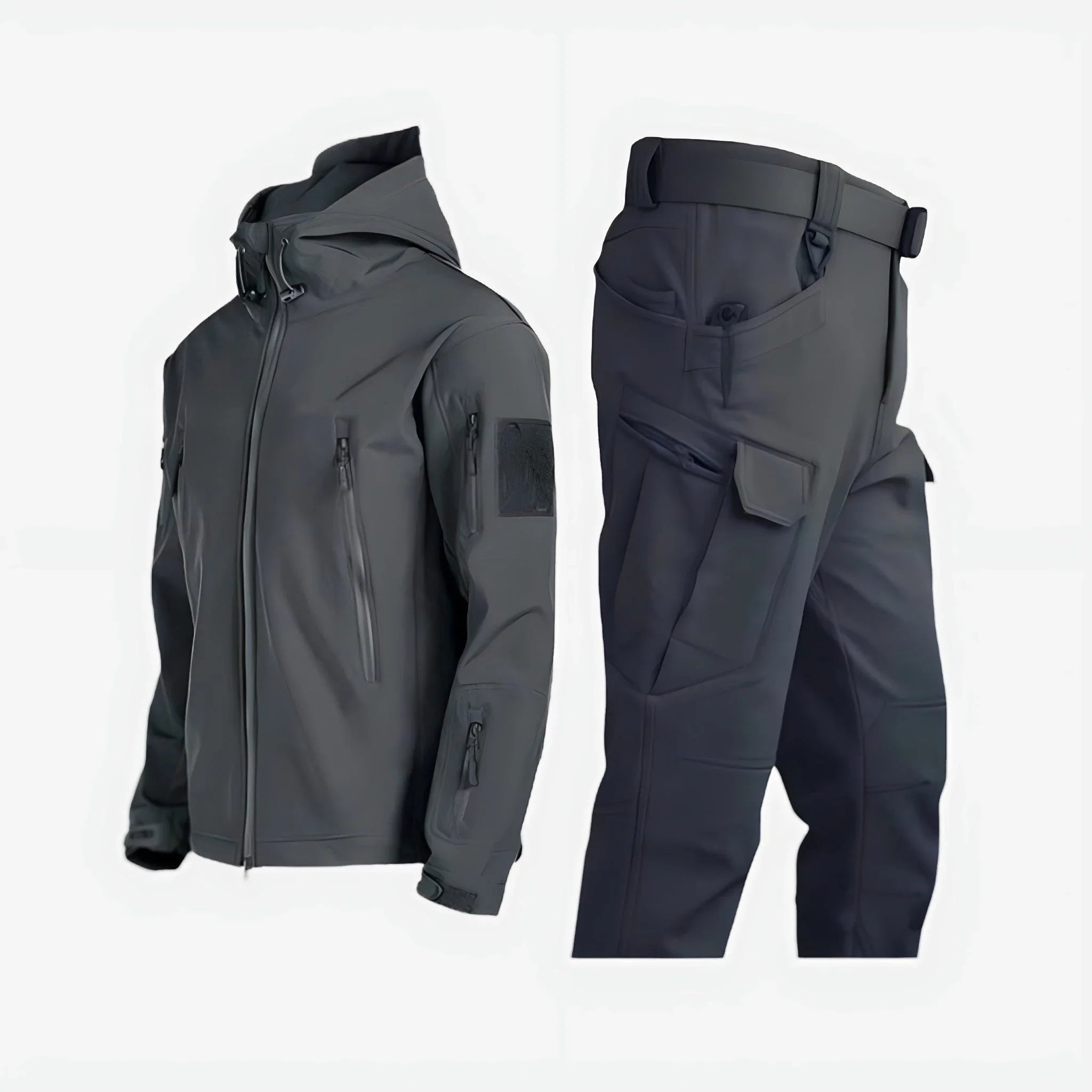 Orrin - Men's Waterproof Hooded Jacket and Cargo Trouser Set - Grey