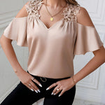 Off-Shoulder Lace-Trim Top lace detail