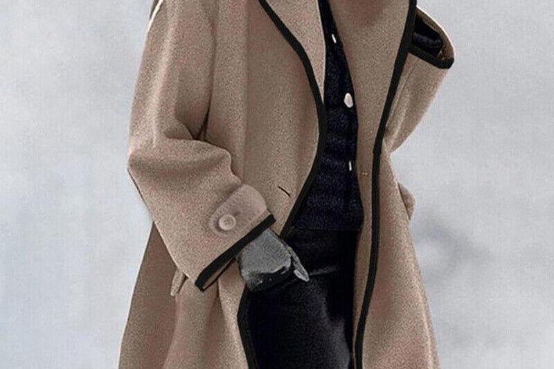 Fae - Women's Long Tailored Padded Coat - Khaki