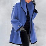 Fae - Women's Long Tailored Padded Coat - Blue