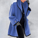 Fae - Women's Long Tailored Padded Coat - Blue