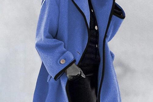 Fae - Women's Long Tailored Padded Coat - Blue