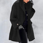 Fae - Women's Long Tailored Padded Coat - Black