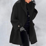 Fae - Women's Long Tailored Padded Coat - Black